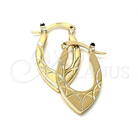 Oro Laminado Small Hoop, Gold Filled Style Diamond Cutting Finish, Golden Finish, 5.148.024