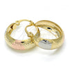 Oro Laminado Small Hoop, Gold Filled Style Polished, Tricolor, 02.106.0009.1.20