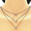 Sterling Silver Pendant Necklace, with White Cubic Zirconia, Polished, Tricolor, 04.336.0095.16