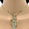 Oro Laminado Religious Pendant, Gold Filled Style Santa Muerte Design, Polished, Golden Finish, 05.185.0010.2