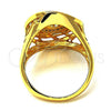 Oro Laminado Multi Stone Ring, Gold Filled Style with White Micro Pave, Polished, Golden Finish, 01.118.0022.07 (Size 7)