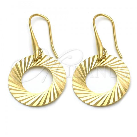 Oro Laminado Dangle Earring, Gold Filled Style Golden Finish, 02.63.1159