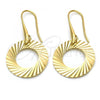 Oro Laminado Dangle Earring, Gold Filled Style Golden Finish, 02.63.1159