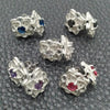 Sterling Silver Stud Earring, Flower Design, with White Cubic Zirconia, Polished, Silver Finish, 02.398.0016