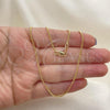 Oro Laminado Basic Necklace, Gold Filled Style Curb Design, Polished, Golden Finish, 5.223.033.20