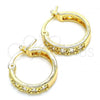 Oro Laminado Small Hoop, Gold Filled Style with White Cubic Zirconia, Polished, Golden Finish, 02.210.0279.20