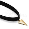 Oro Laminado Fancy Necklace, Gold Filled Style Choker Design, Diamond Cutting Finish, Golden Finish, 04.215.0006.13