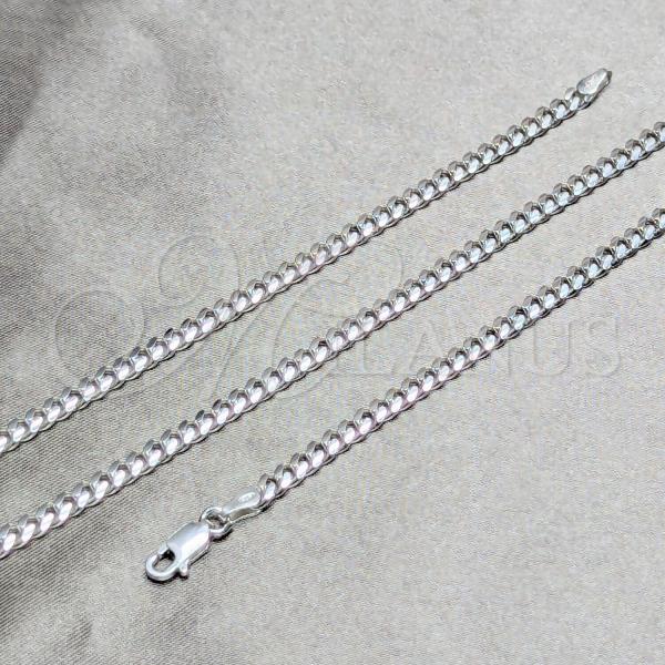 Sterling Silver Basic Anklet, Miami Cuban Design, Polished, Silver Finish, 03.420.0003.10
