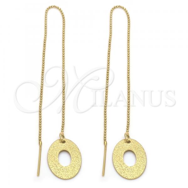 Oro Laminado Threader Earring, Gold Filled Style Matte Finish, Golden Finish, 5.117.004