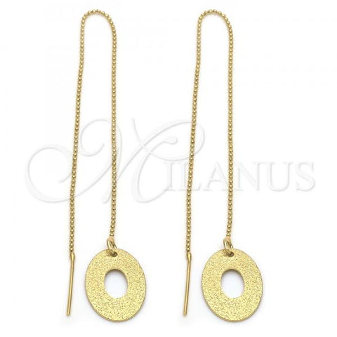 Oro Laminado Threader Earring, Gold Filled Style Matte Finish, Golden Finish, 5.117.004
