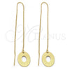 Oro Laminado Threader Earring, Gold Filled Style Matte Finish, Golden Finish, 5.117.004