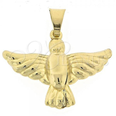 Oro Laminado Fancy Pendant, Gold Filled Style Bird Design, Golden Finish, 45.003