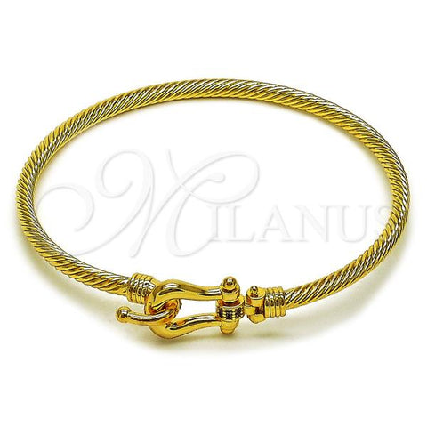 Oro Laminado Individual Bangle, Gold Filled Style and Belt Buckle Polished, Golden Finish, 07.282.0038.05