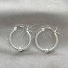 Sterling Silver Small Hoop, and Ball Polished, Silver Finish, 02.399.0018.18