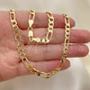 Oro Laminado Basic Necklace, Gold Filled Style Figaro Design, Polished, Golden Finish, 5.222.014.24