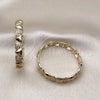 Oro Laminado Huggie Hoop, Gold Filled Style with White Micro Pave, Polished, Golden Finish, 02.204.0054.35