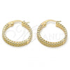 Oro Laminado Small Hoop, Gold Filled Style with White Micro Pave, Polished, Golden Finish, 02.199.0016.20