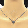 Sterling Silver Pendant Necklace, Tree Design, with White Cubic Zirconia, Polished, Rhodium Finish, 04.336.0083.16