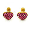 Stainless Steel Stud Earring, Heart Design, with Pink Crystal, Polished, Golden Finish, 02.271.0022.7