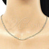Oro Laminado Basic Necklace, Gold Filled Style Figaro Design, Polished, Golden Finish, 04.213.0240.22