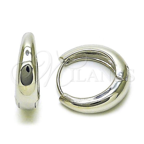 Rhodium Plated Huggie Hoop, Polished, Rhodium Finish, 02.195.0171.1.20