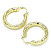 Oro Laminado Medium Hoop, Gold Filled Style Diamond Cutting Finish, Golden Finish, 02.213.0310.30