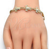 Oro Laminado Fancy Bracelet, Gold Filled Style Turtle Design, Polished, Golden Finish, 03.63.1874.07