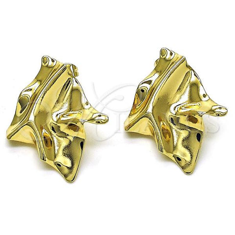 Oro Laminado Stud Earring, Gold Filled Style Polished, Golden Finish, 02.385.0038