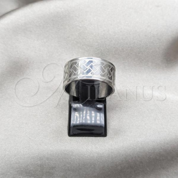 Stainless Steel Mens Ring, Polished, Rhodium Finish, 01.63.0686.11