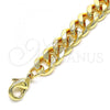 Oro Laminado Basic Bracelet, Gold Filled Style Miami Cuban Design, Polished, Golden Finish, 04.63.0130.08