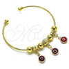 Oro Laminado Individual Bangle, Gold Filled Style Evil Eye Design, Polished, Golden Finish, 07.93.0012
