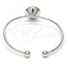 Rhodium Plated Individual Bangle, with Rose Swarovski Crystals, Polished, Rhodium Finish, 07.239.0012.9 (02 MM Thickness, One size fits all)