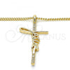 Gold Filled Pendant Necklace, Cross Design, with Micro Pave, Golden Finish, 04.156.0164.18