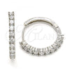 Rhodium Plated Huggie Hoop, with White Cubic Zirconia, Polished, Rhodium Finish, 02.210.0095.6.25