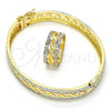Oro Laminado Set Bangle, Gold Filled Style Diamond Cutting Finish, Two Tone, 13.99.0002.05.09 (09 MM Thickness, Size 9)