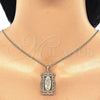 Oro Laminado Pendant Necklace, Gold Filled Style Divino Niño Design, Polished, Golden Finish, 04.106.0059.1.20