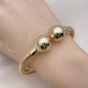 Oro Laminado Individual Bangle, Gold Filled Style Ball and Twist Design, Polished, Golden Finish, 07.163.0002