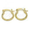 Oro Laminado Small Hoop, Gold Filled Style Diamond Cutting Finish, Golden Finish, 02.96.0084.15