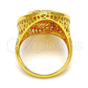 Oro Laminado Multi Stone Ring, Gold Filled Style with White Crystal, Polished, Golden Finish, 01.118.0027.07 (Size 7)