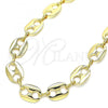 Oro Laminado Basic Necklace, Gold Filled Style Puff Mariner Design, Polished, Golden Finish, 04.326.0003.24