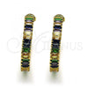 Oro Laminado Stud Earring, Gold Filled Style with Multicolor Cubic Zirconia, Polished, Golden Finish, 02.64.0642.1