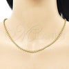 Oro Laminado Fancy Necklace, Gold Filled Style Ball Design, Polished, Golden Finish, 04.341.0107.18