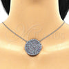 Sterling Silver Pendant Necklace, with Multicolor Micro Pave, Polished, Rhodium Finish, 04.336.0224.16