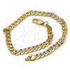Gold Tone Basic Bracelet, Pave Cuban Design, Polished, Golden Finish, 04.242.0036.09GT