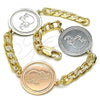 Oro Laminado Fancy Bracelet, Gold Filled Style Elephant Design, Polished, Two Tone, 03.63.2040.07