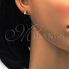 Stainless Steel Stud Earring, Flower Design, with White Crystal, Polished, Golden Finish, 02.271.0019.9