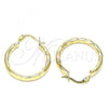 Oro Laminado Small Hoop, Gold Filled Style Diamond Cutting Finish, Golden Finish, 02.213.0248.1.25