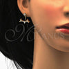 Oro Laminado Dangle Earring, Gold Filled Style with White Cubic Zirconia, Polished, Golden Finish, 02.156.0177