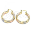 Oro Laminado Medium Hoop, Gold Filled Style Polished, Tricolor, 02.170.0184.1.30