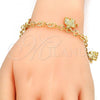 Oro Laminado Charm Bracelet, Gold Filled Style Elephant Design, Diamond Cutting Finish, Golden Finish, 03.63.1791.07